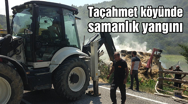 Taçahmet köyünde samanlık yangını