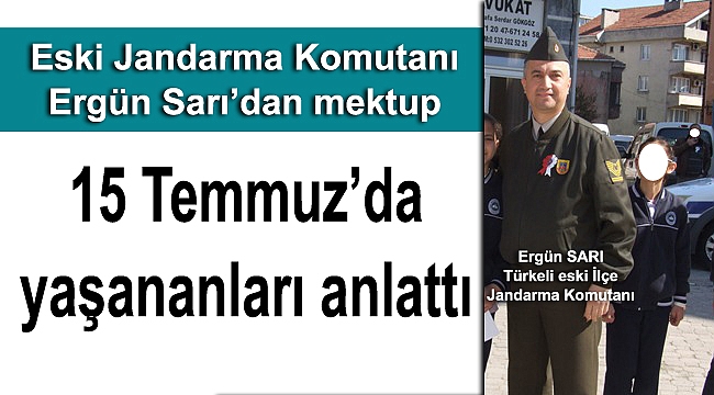 Türkeli eski İlçe Jandarma Komutanından mektup