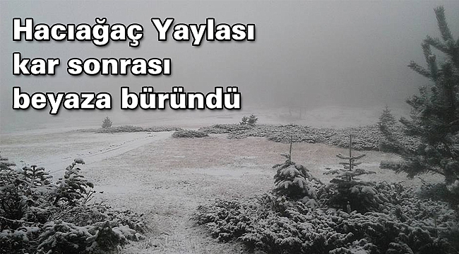 Hacıağaç Yaylası beyaza büründü