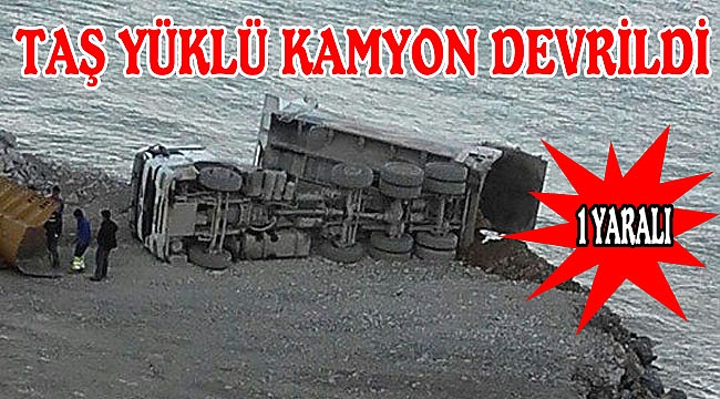 Kamyon devrildi: 1 yaralı