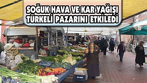 Soğuk hava ve kar yağışı Türkeli pazarını etkiledi