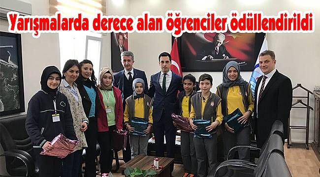 Yarışmalarda dereceye giren öğrenciler ödüllendirildi