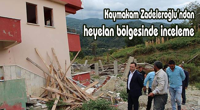 Turhan köyündeki heyelan bölgesinde inceleme