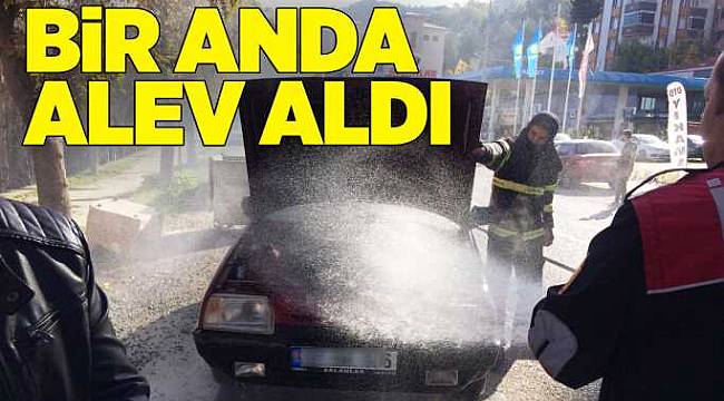 Park halindeyken alev aldı