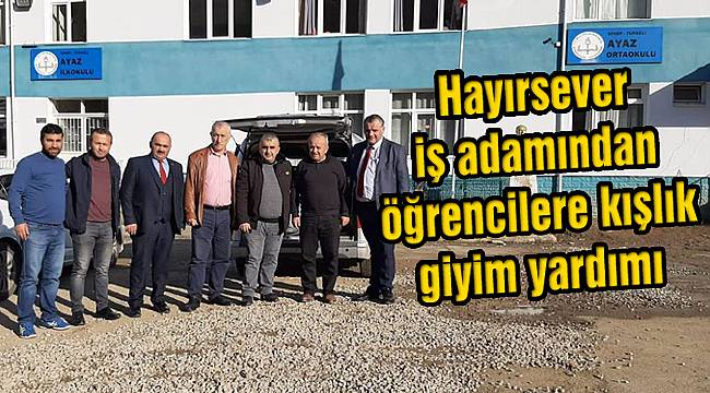 Hayırsever iş adamından öğrencilere kışlık giyim yardımı