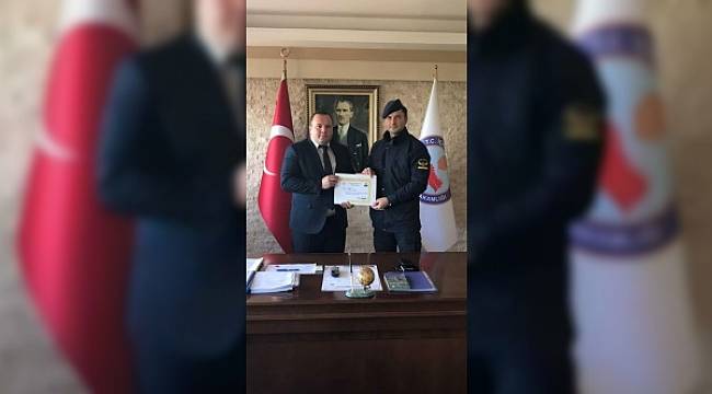 Hayat kurtaran uzman jandarma ödüllendirildi