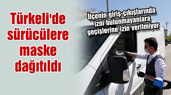 Türkeli'de sürücülere maske dağıtıldı