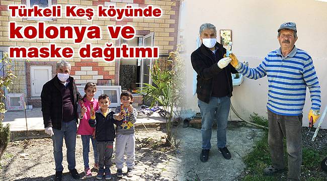 Türkeli Keş köyünde kolonya ve maske dağıtımı
