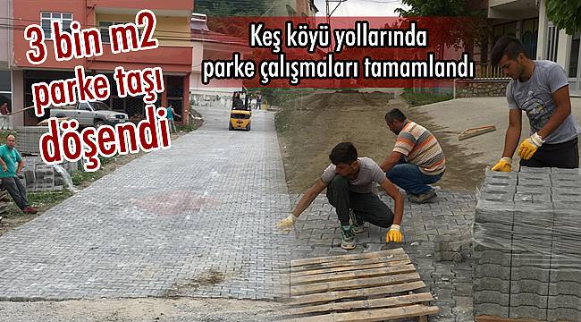 3 bin m2 parke taşı döşendi