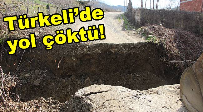 Türkeli'de yol çöktü