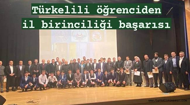 Türkelili öğrenciden il birinciliği başarısı