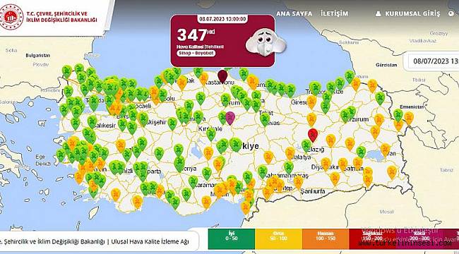 Türkiye'de en kalitesiz hava Boyabat'ta ölçüldü