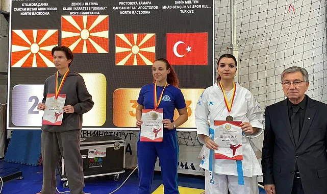 Keşanlı antrenör Şahin'e Makedonya'da bronz madalya