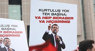 İmamoğlu'nun ifadesi sürüyor... İmamoğlu'na adliye önünde destek