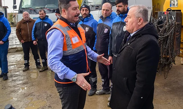 Bursa Yenişehir'de kar çalışmaları aralıksız sürdü