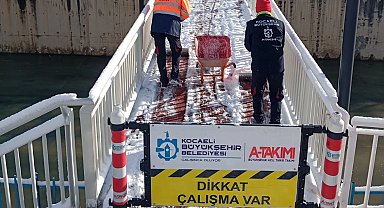 Kocaeli'de kar dindi, Büyükşehir'in çalışması bitmedi!