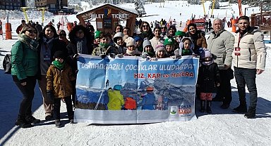 Bursa Osmangazili çocukların kayak yapma mutluluğu
