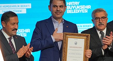 Hatay'dan Bakan Kurum'a hemşehrilik beratı