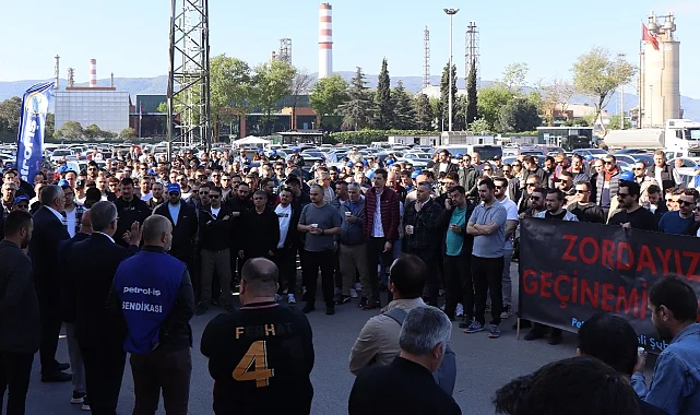 İzmit'te TÜPRAŞ işçilerine sıcak destek