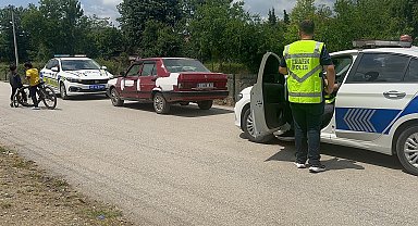 Düzce'de ehliyetsiz çocuk sürücü drift faciasına neden oldu