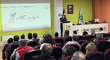 Kocaeli İtfaiyesi'nden KOÜ personeline eğitim