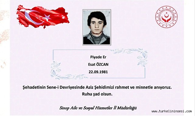 Türkelili Şehidimiz Esat Özcan'ın şehadetinin 44. yıldönümü