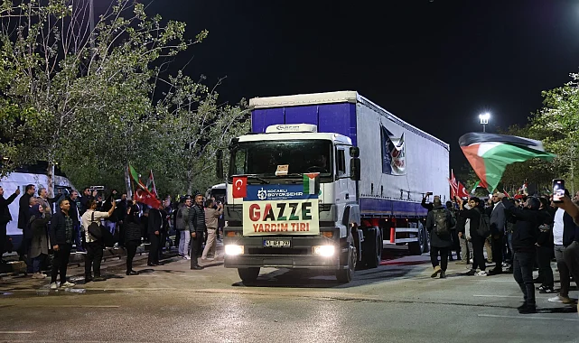Kocaeli'nin ilk yardım tırları Gazze'ye uğurlandı