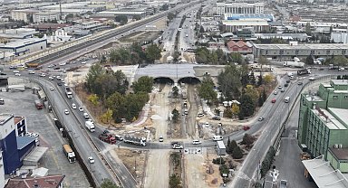 Konya Marangozlar Köprülü Kavşağı'nda çalışmalara devam