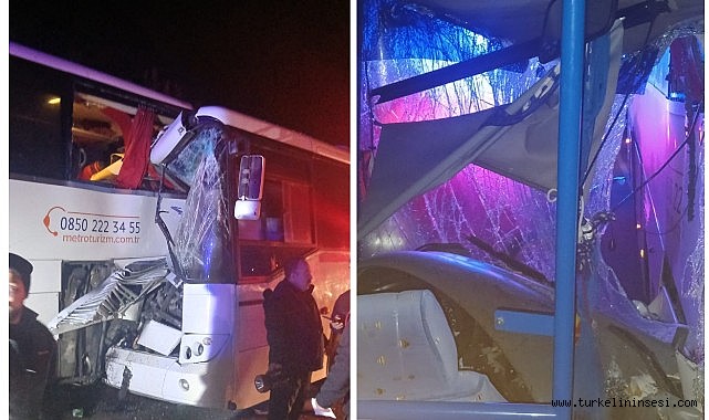 Sinop'ta yolcu otobüsü ile işçi servisi çarpıştı