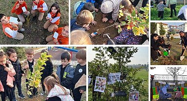 Atatürk'ten ilhamla yeşil vatan... Okullarda fidanlar Atatürk ve vatan sevgisi mesajlarıyla toprakla buluştu