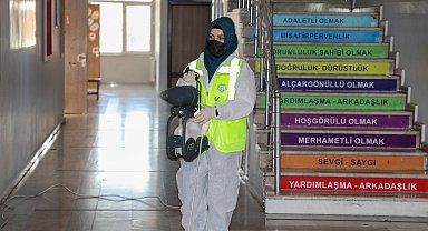 Kayseri Talas'ta okullarda 'ara tatil' temizliği