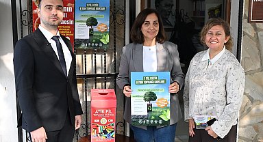 Manisa'da 1 kilogram atık pil getirene zeytin fidanı hediye