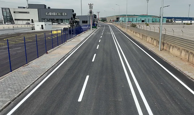 Kocaeli Railport'ta asfalt ve yol çizgileri tamamlandı