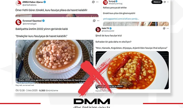 "Kuru fasulye krizi" iddialarına yalanlama