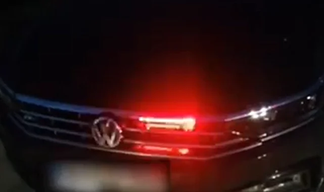 Mudanya'da çakar lambalı araca trafikten men!