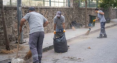 İzmir Bornova'da temizlik mesaisi hiç bitmiyor