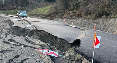 Türkeli Düzler–Celaller grup yolunda heyelan