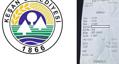 Keşan'da program çıkışı otopark tahsilatı tepkisi!