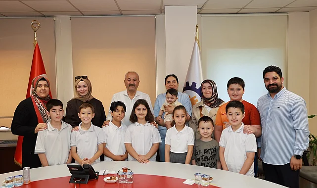 Gebze'de minik öğrencilerden Başkan Büyükgöz' ziyaret