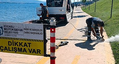 Kocaeli Büyükşehir bakım onarımı Değirmendere'de sürdürüyor