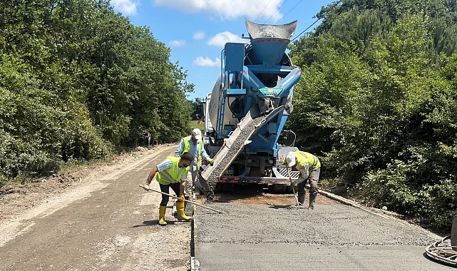 Kocaeli Gebze'de beton yol onarımı başladı