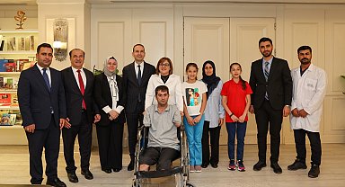 Gaziantep'te Başkan Şahin engelli Doğruyol'la bir araya geldi