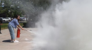 Konya Selçuklu'da uygulamalı yangın eğitimi