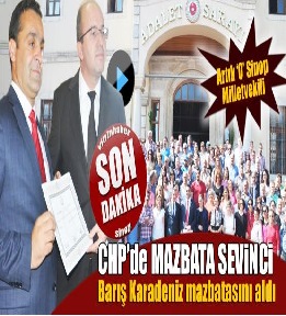 Barış Karadeniz mazbatasını aldı